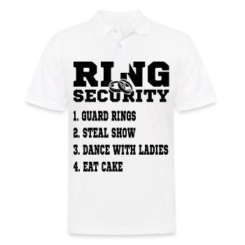 Ring Security Aufgaben Liste Hochzeitsgeschenke - Männer Poloshirt - Weiß - Vorne - Kai (181cm)