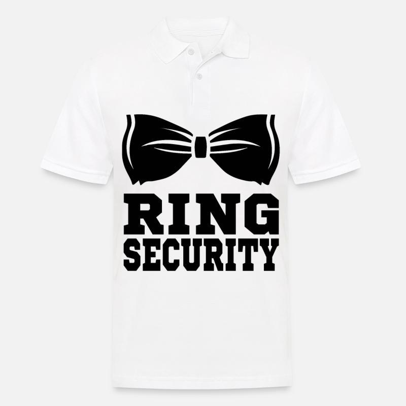 Ring Security Mit Fliege Hochzeitsgeschenke - Männer Poloshirt - Weiß