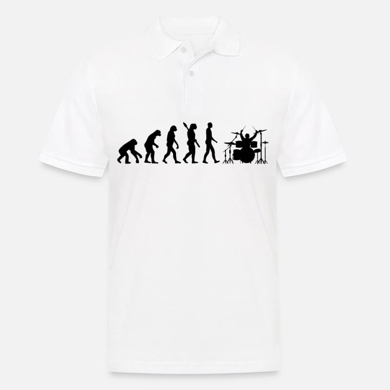 Drummer Drums Evolution Drummer Gift - Men's Polo Shirt - white