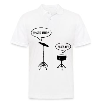 Drummer Schlag Mich! Musiker Schlagzeuger Geschenk - Männer Poloshirt - Weiß - Vorne - Kai (181cm)