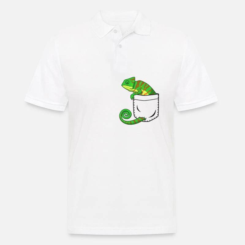 Chameleon Reptil Geschenk - Männer Poloshirt - Weiß