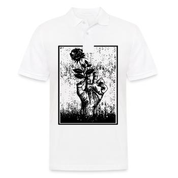 Zombie Rose Fleur Main Halloween - Polo Homme - blanc - Devant - Kai (181cm)