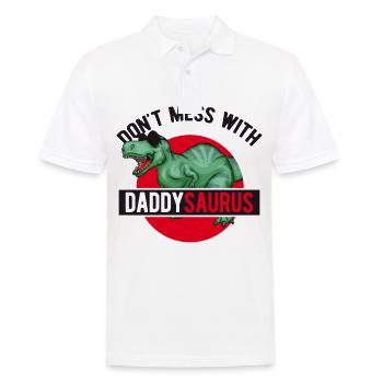 Geschenk Vater Geburtstag Vatertag Daddysauraus - Männer Poloshirt - Weiß - Vorne - Kai (181cm)