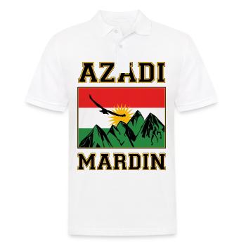 Kurdistan Mardin. Kurdish Flag. Azadi Merdin - Men's Polo Shirt - white - Front - Kai (181cm)