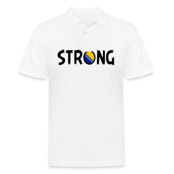 Strong Bosnia, Cool Bosnia Flag, Bosna DNA, Bosnia - Männer Poloshirt - Weiß - Vorne - Kai (181cm)