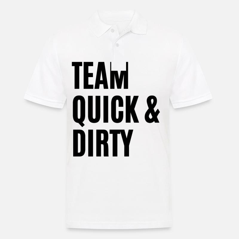 TEAM QUICK & DIRTY - Männer Poloshirt - Weiß