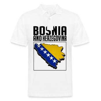 Bosnia And Herzegovina, Bosnian Map, Bosnia Flag - Männer Poloshirt - Weiß - Vorne - Kai (181cm)