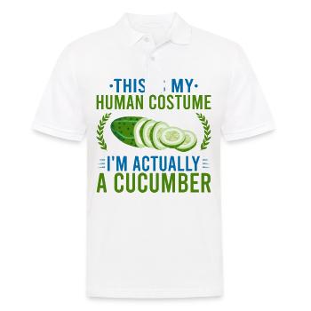 das ist mein menschenkostüm gurke gurken cucumber - Männer Poloshirt - Weiß - Vorne - Kai (181cm)