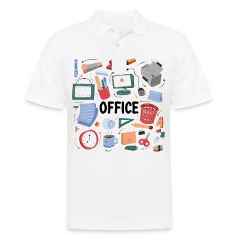 Chaos in the office | home office - Men's Polo Shirt - white - Front - Kai (181cm)