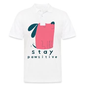 stay pawsitive bleibe postiv hund hunde hündchen - Männer Poloshirt - Weiß - Vorne - Kai (181cm)