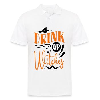 boire à la sorcière drink up witches halloween sorcière - Polo Homme - blanc - Devant - Kai (181cm)