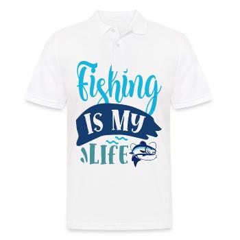 fishing is my life angeln ist mein leben angler - Männer Poloshirt - Weiß - Vorne - Kai (181cm)