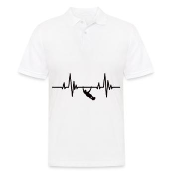 Musculation Fitness Heartbeat Training ECG Sport - Polo Homme - blanc - Devant - Kai (181cm)