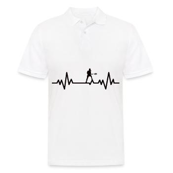 Tennis Ball ECG Tennis Heartbeat Tennis Amateurs - Polo Homme - blanc - Devant - Kai (181cm)