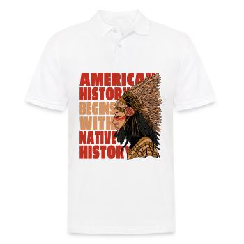 Native American Indian Design - Men's Polo Shirt - white - Front - Kai (181cm)
