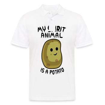 Français frites pommes de terre patate douce - Polo Homme - blanc - Devant - Kai (181cm)