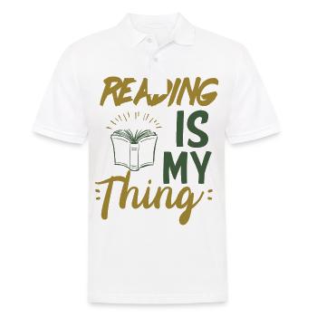 Leser Leserin Bücher Bücherwurm Lesen Seite Buch - Männer Poloshirt - Weiß - Vorne - Kai (181cm)