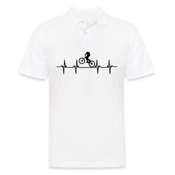 Fahrrad Fahrradfahren Fahrradfahrer Stadtrad Rad - Männer Poloshirt - Weiß - Vorne - Kai (181cm)