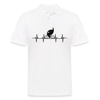 Fahrrad Fahrradfahren Fahrradfahrer Stadtrad Rad - Männer Poloshirt - Weiß - Vorne - Kai (181cm)