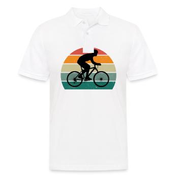 Fahrrad Fahrradfahren Fahrradfahrer Stadtrad Rad - Männer Poloshirt - Weiß - Vorne - Kai (181cm)