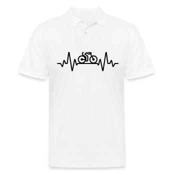 Fahrrad Fahrradfahren Fahrradfahrer Stadtrad Rad - Männer Poloshirt - Weiß - Vorne - Kai (181cm)