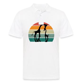 Giraffen langer Hals Flecken Fell Afrika Giraffe - Männer Poloshirt - Weiß - Vorne - Kai (181cm)
