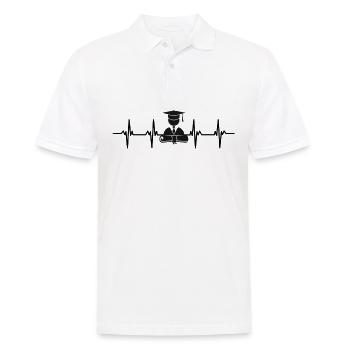 studieren student studium abschluss bachelor uni - Männer Poloshirt - Weiß - Vorne - Kai (181cm)
