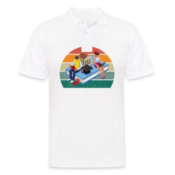 studieren student studium abschluss bachelor uni - Männer Poloshirt - Weiß - Vorne - Kai (181cm)