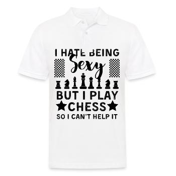Funny Chess Player Design Chess - Men's Polo Shirt - white - Front - Kai (181cm)