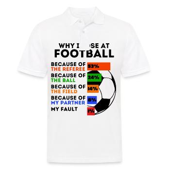 Drôle de football disant joueur de football - Polo Homme - blanc - Devant - Kai (181cm)