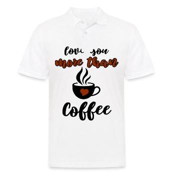 Funny Coffee & Love Design - Men's Polo Shirt - white - Front - Kai (181cm)