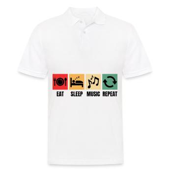 Manger dormir Musique Répéter Musik Design - Polo Homme - blanc - Devant - Kai (181cm)