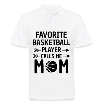 Basketball Mutter Spruch Basketball Mom - Männer Poloshirt - Weiß - Vorne - Kai (181cm)