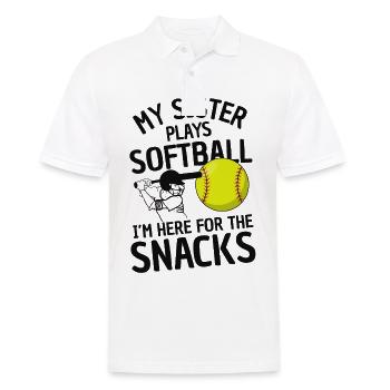 Lustiger Softball Spruch Geschwister - Männer Poloshirt - Weiß - Vorne - Kai (181cm)