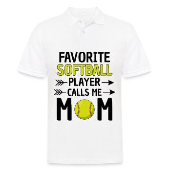 Softball Mama Spruch Softball Mutter - Männer Poloshirt - Weiß - Vorne - Kai (181cm)