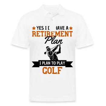 Golf Rentenplan Humor Golfspieler - Männer Poloshirt - Weiß - Vorne - Kai (181cm)