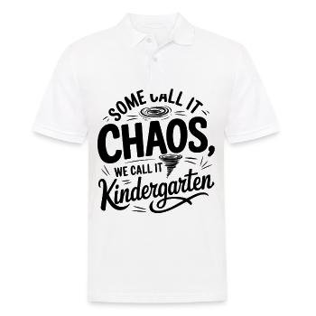 Lustiger Kindergarten Spruch Design - Männer Poloshirt - Weiß - Vorne - Kai (181cm)