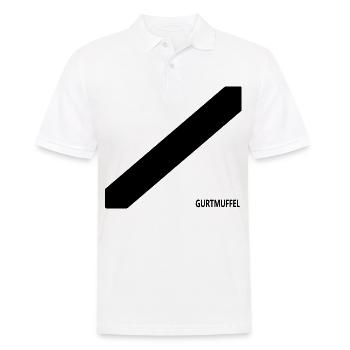 Gurtmuffel - Geschenke für Leute ohne Gurt - Männer Poloshirt - Weiß - Vorne - Kai (181cm)