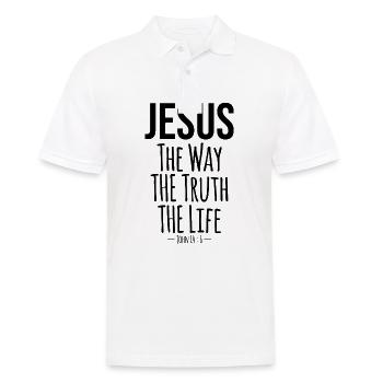 Jesus John 14 6 - Männer Poloshirt - Weiß - Vorne - Kai (181cm)