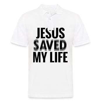 Jesus saved my life - Men's Polo Shirt - white - Front - Kai (181cm)