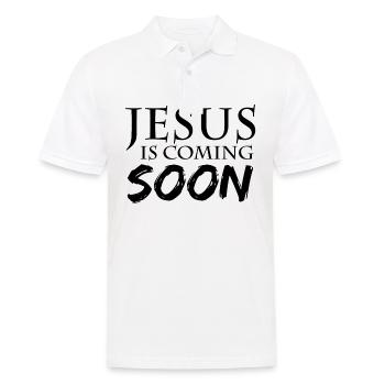 Jesus is coming soon - Men's Polo Shirt - white - Front - Kai (181cm)