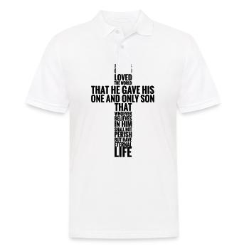 John 3:16 bible verse cross - Men's Polo Shirt - white - Front - Kai (181cm)