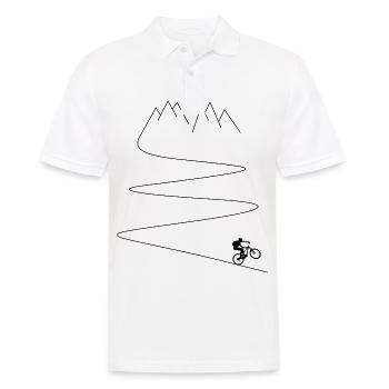 Mtb mountain bike bicycle cycling cycling - Men's Polo Shirt - white - Front - Kai (181cm)