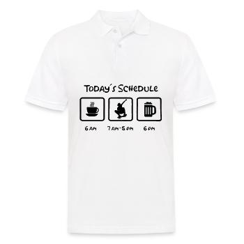 Todays Schedule Skateboarding Beer Coffee Schedule - Men's Polo Shirt - white - Front - Kai (181cm)