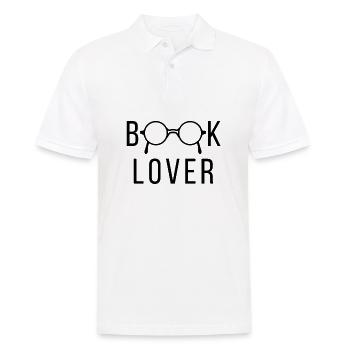 Book Lover Nerd Book Books Literature Glasses - Men's Polo Shirt - white - Front - Kai (181cm)