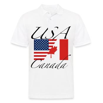 USA Canada flag - Men's Polo Shirt - white - Front - Kai (181cm)