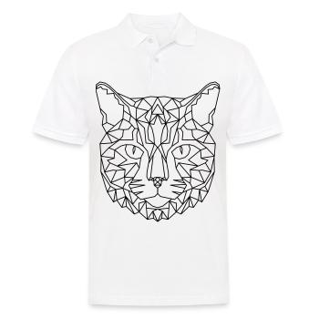Katze Geometric - Männer Poloshirt - Weiß - Vorne - Kai (181cm)