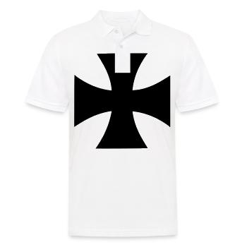Kreuz - Männer Poloshirt - Weiß - Vorne - Kai (181cm)