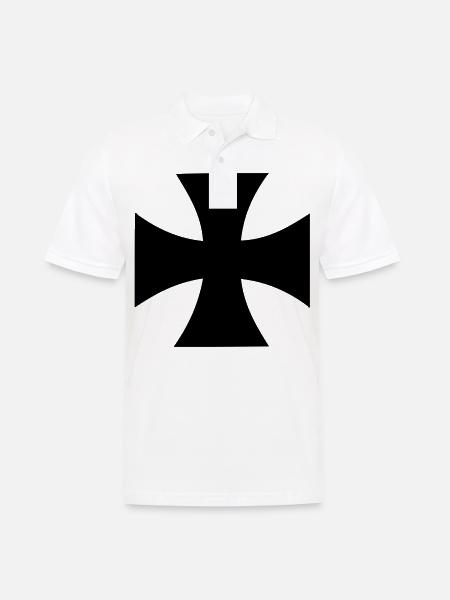 Kreuz - Männer Poloshirt - Weiß