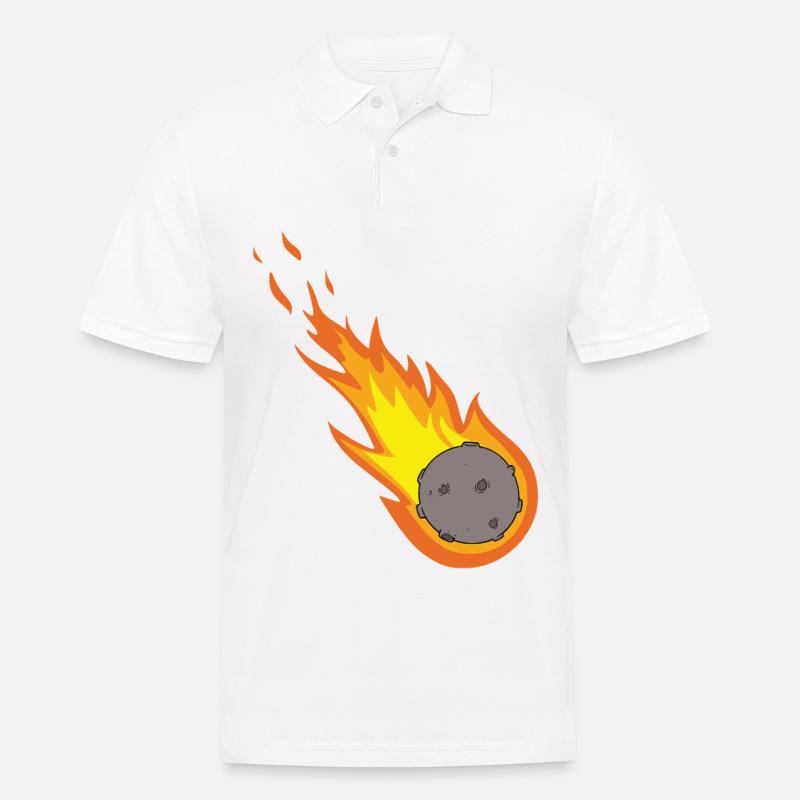 Flaming Meteor Comet Space - Männer Poloshirt - Weiß